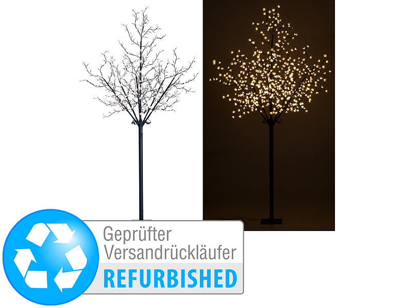 Deko Leuchte 600 x LED Licht Außen Garten Terrassen Blüten Äste Baum Lampe 250cm 