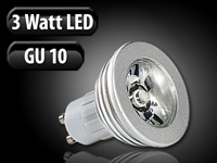 ; LED-Spots GU5.3 (warmweiß), LED-Tischlampen mit PIR-Sensoren 
