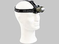 Lunartec 2in1-Dynamo-Stirnlampe mit HiPower-LEDs; LED-Taschenlampen, Petroleum-Sturmlaternen 