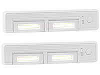 Lunartec 2er-Set Schrank-Unterbau-Leuchten COB, 2 Watt, 80 Lumen; LED-Lichtbänder LED-Lichtbänder LED-Lichtbänder 