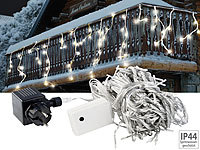 Lunartec LED Lichterketten-Vorhang 'Snow' mit 180 LEDs, IP44, warmweiß; LED-Lichterketten für innen und außen 