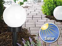 Lunartec Solar-LED-Kugellampe, 30 cm; LED-Solar-Wegeleuchten 