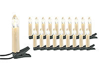 Lunartec LED-Weihnachtsbaum-Lichterkette mit 20 Kerzen, 3 Watt; Kabellose LED-Weihnachtsbaumkerzen mit Fernbedienung 