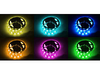 Lunartec LED-Streifen LC-500A mit Multicolor in RGB+W, 5 m, IP65; LED-Lichtbänder 