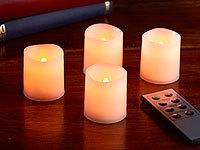 Lunartec Mini-LED-Kerzenset, 4er-Set mit Fernbedienung (refurbished); Akku-LED-Teelicht-Sets mit Ladestation 