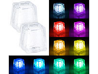Lunartec 2er Pack Deko-Licht im Eiswürfel-Look mit RGB-Farbwechsel-LED; Mehrfarbige LED-Dekoleuchten mit auswechselbaren Motiven Mehrfarbige LED-Dekoleuchten mit auswechselbaren Motiven Mehrfarbige LED-Dekoleuchten mit auswechselbaren Motiven 