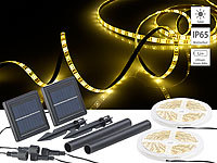 Lunartec 2er-Set Solar-LED-Streifen mit 180 warmweißen LEDs, wetterfest IP65; LED-Lichtbänder LED-Lichtbänder LED-Lichtbänder LED-Lichtbänder 