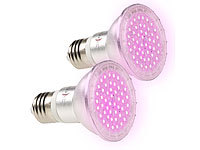 Lunartec 2er-Set LED-Pflanzenlampen mit je 48 LEDs, 50 Lumen, E27; LED-Spots GU5.3 (warmweiß), LED-Pflanzenwachstums-Streifen LED-Spots GU5.3 (warmweiß), LED-Pflanzenwachstums-Streifen LED-Spots GU5.3 (warmweiß), LED-Pflanzenwachstums-Streifen LED-Spots GU5.3 (warmweiß), LED-Pflanzenwachstums-Streifen 