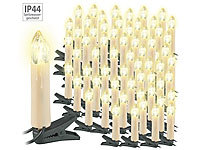 Lunartec 3er-Set LED-Weihnachtsbaum-Lichterketten, je 20 LED-Kerzen, IP44; Kabellose LED-Weihnachtsbaumkerzen mit Fernbedienung Kabellose LED-Weihnachtsbaumkerzen mit Fernbedienung Kabellose LED-Weihnachtsbaumkerzen mit Fernbedienung 