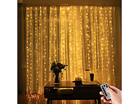 Lunartec LED-Lichtervorhang, 300 LED, Fernbedienung, 3x3m, warmweiß, Timer, USB