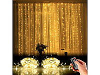 Lunartec 2er-Set LED-Lichtervorhang, 300 LED, Fernbedienung, 3 x 3 m, warmweiß; LED-Lichtbänder LED-Lichtbänder LED-Lichtbänder 