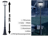 Lunartec LED-Gartenlaterne mit 4-Watt-Solarpanel, 8 LEDs, 70 Lumen, IP44; LED-Solar-Wegeleuchten LED-Solar-Wegeleuchten LED-Solar-Wegeleuchten 