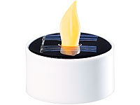 Lunartec Solar-Teelicht mit flackernder LED-Flamme, weiß