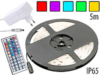 Lunartec RGB-LED-Streifen LC-500A mit Netzteil & Fernbedienung, 5 m, IP65; LED-Lichtbänder LED-Lichtbänder LED-Lichtbänder LED-Lichtbänder