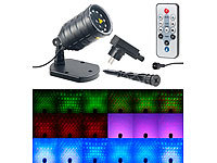 Lunartec Laser-Projektor mit 12 LEDs, 8 Licht-Effekte, Timer, Fernbed., IP65; LED-Disco-Tropfen E27 mit Farbwechsel (RGBW) LED-Disco-Tropfen E27 mit Farbwechsel (RGBW) LED-Disco-Tropfen E27 mit Farbwechsel (RGBW) LED-Disco-Tropfen E27 mit Farbwechsel (RGBW) 