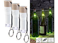 Lunartec 3er-Set LED-Weinflaschen-Lichter mit weißem Licht, per USB ladbar; Party-LED-Lichterketten in Glühbirnenform Party-LED-Lichterketten in Glühbirnenform Party-LED-Lichterketten in Glühbirnenform Party-LED-Lichterketten in Glühbirnenform 