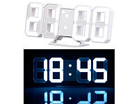 Lunartec Große LED-Tisch & Wanduhr, 7-Segment-Ziffern, dimmbar, Wecker, 21,5cm; LED-Funk-Wanduhren mit Temperaturanzeigen, Kompakte 3D-Wand- und Tischuhr mit 7-Segment-LED-Anzeige LED-Funk-Wanduhren mit Temperaturanzeigen, Kompakte 3D-Wand- und Tischuhr mit 7-Segment-LED-Anzeige LED-Funk-Wanduhren mit Temperaturanzeigen, Kompakte 3D-Wand- und Tischuhr mit 7-Segment-LED-Anzeige LED-Funk-Wanduhren mit Temperaturanzeigen, Kompakte 3D-Wand- und Tischuhr mit 7-Segment-LED-Anzeige 