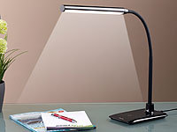 Lunartec Dimmbare LED-Schreibtischlampe 6 W mit Schwanenhals, schwarz; Stehlampen Stehlampen Stehlampen 