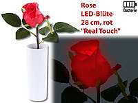 Lunartec LED-Rose "Real Touch" mit LED-Blüte, 28 cm, rot; Solar-Windlichter 