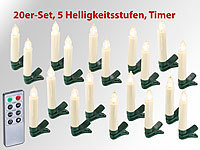 Lunartec 20er-Set LED-Weihnachtsbaum-Kerzen mit IR-Fernbedienung, Timer, weiß; LED-Lichtbänder LED-Lichtbänder LED-Lichtbänder LED-Lichtbänder 