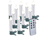 Lunartec 10er-Set LED-Weihnachtsbaum-Kerzen mit Fernbedienung und Timer, silber; LED-Lichtbänder LED-Lichtbänder LED-Lichtbänder LED-Lichtbänder 