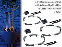 Lunartec Solar-Rundum-Licht f. Blumen, 15 LEDs, Dämmerungssensor, IP44, 3er-Set; LED-Solar-Wegeleuchten LED-Solar-Wegeleuchten LED-Solar-Wegeleuchten LED-Solar-Wegeleuchten 