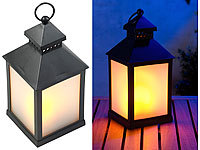 Lunartec LED-Laterne mit realistischem Flammenspiel und Timer, schwarz