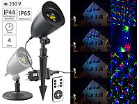 IP65/IP44 Lunartec RGB-Laserprojektor mit Sternen-Lichteffekt & Fernbedienung 