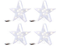 Lunartec Weihnachtsdeko "Stern" mit Hologramm-Effekt und 10 LEDs, 4er-Set; Weihnachtsstern-Lampen 