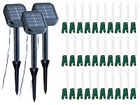 Lunartec Solar-Lichterkette für Außen mit 10 flackernden LED-Kerzen, 3er-Set; LED-Lichterketten für innen und außen, LED-Solar-Lichterketten (warmweiß) LED-Lichterketten für innen und außen, LED-Solar-Lichterketten (warmweiß) 