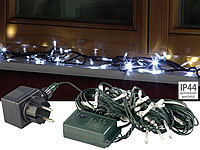 Lunartec Stimmungsvolle Lichterkette, 4 Meter, mit 50 weißen LEDs, IP44; LED-Solar-Lichterketten (warmweiß) LED-Solar-Lichterketten (warmweiß) 