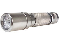 Lunartec Aluminium-Taschenlampe mit 6 weißen LEDs inkl. Batt.; LED-Taschenlampen im Baseballschläger-Design 