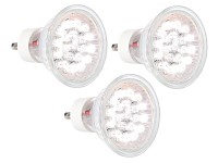 Lunartec LED-Strahler 230Volt GU10, 20 LEDs, kaltweiß 3er-Pack; LED-Spots GU5.3 (warmweiß), LED-Tischlampen mit PIR-Sensoren 