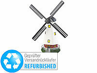 Lunartec Solar-Deko-Windmühle mit drehendem Windrad, Versandrückläufer; LED-Solar-Lichterketten (warmweiß) 