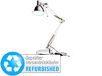 Lunartec Tischlampe im Retro-Design, 3 Watt-LED, silber (Versandrückläufer); Bett- & Leselampen mit Schwanenhälsen 