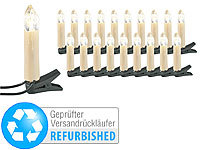 Lunartec LED-Weihnachtsbaum-Lichterkette, 20 Kerzen, IP44 (Versandrückläufer); Kabellose LED-Weihnachtsbaumkerzen mit Fernbedienung 