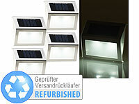 Lunartec 4er-Set Solar-LED-Wand & Treppen-Leuchten Versandrückläufer; LED-Batterieleuchten mit Bewegungsmelder LED-Batterieleuchten mit Bewegungsmelder 