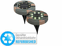 Lunartec 2er-Set Solar-Akku-Bodenleuchten Versandrückläufer; LED-Solar-Wegeleuchten LED-Solar-Wegeleuchten 
