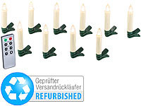 Lunartec 10er-Set LED-Weihnachtsbaum-Kerzen Versandrückläufer; LED-Lichtbänder 