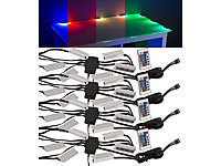 Lunartec 4er-Set LED-Glasbodenbeleuchtungen: 24 Klammern mit 72 RGB-LEDs; LED-Lichtbänder LED-Lichtbänder 