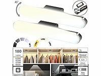 Lunartec 2er-Set Akku-LED-Leselampen für Wand & Unterschrank, einstellbar, 24cm