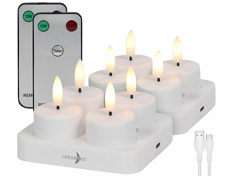 ; Akku-LED-Teelicht-Sets mit Ladestation Akku-LED-Teelicht-Sets mit Ladestation Akku-LED-Teelicht-Sets mit Ladestation 