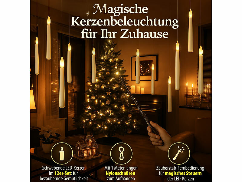; Kabellose LED-Weihnachtsbaumkerzen mit Docht und Timer Kabellose LED-Weihnachtsbaumkerzen mit Docht und Timer Kabellose LED-Weihnachtsbaumkerzen mit Docht und Timer 