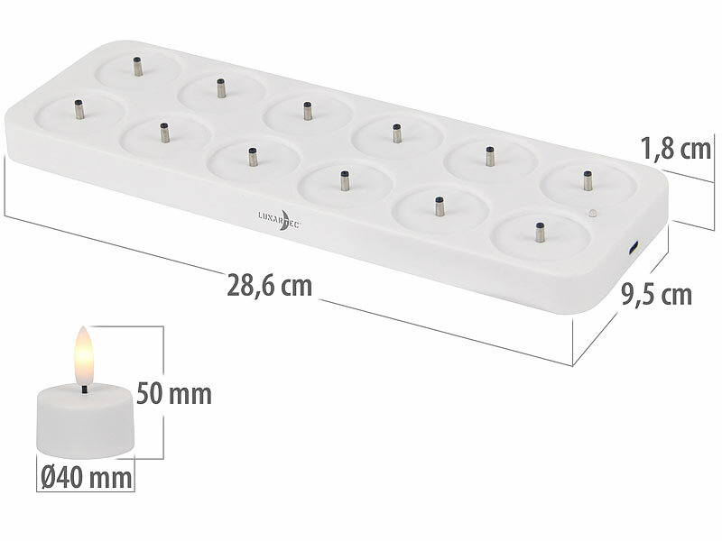 ; Akku-LED-Teelicht-Sets mit Ladestation Akku-LED-Teelicht-Sets mit Ladestation Akku-LED-Teelicht-Sets mit Ladestation 