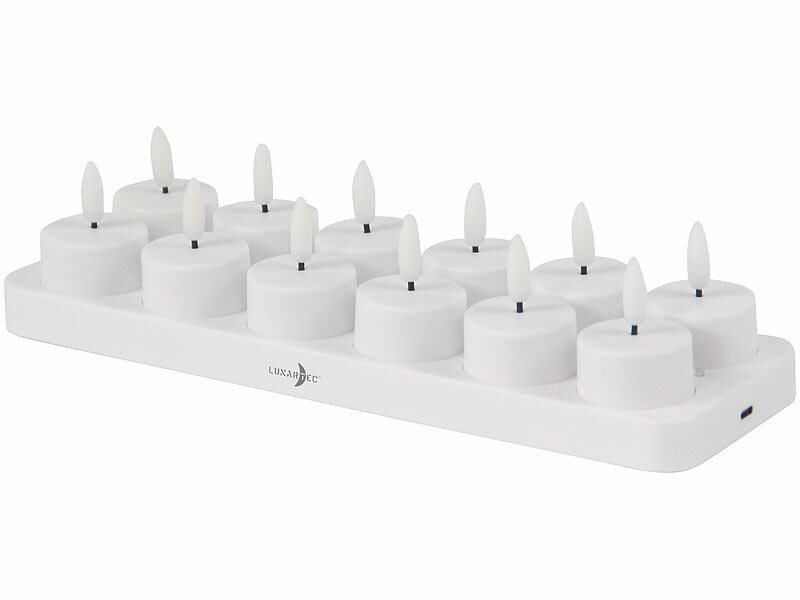 ; Akku-LED-Teelicht-Sets mit Ladestation Akku-LED-Teelicht-Sets mit Ladestation Akku-LED-Teelicht-Sets mit Ladestation 
