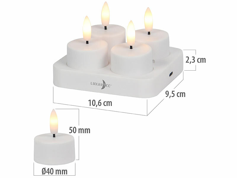 ; Akku-LED-Teelicht-Sets mit Ladestation Akku-LED-Teelicht-Sets mit Ladestation Akku-LED-Teelicht-Sets mit Ladestation 