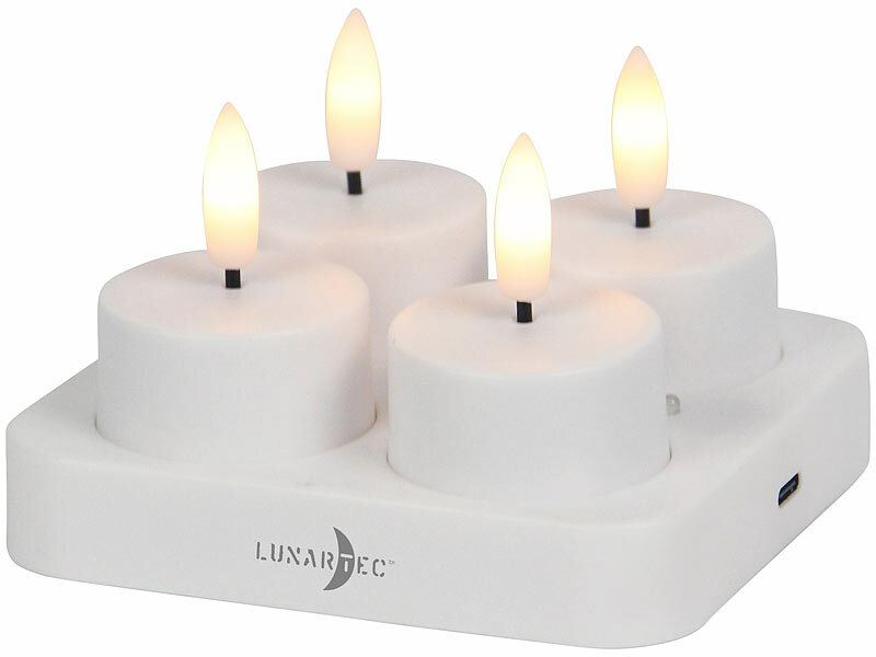 ; Akku-LED-Teelicht-Sets mit Ladestation Akku-LED-Teelicht-Sets mit Ladestation Akku-LED-Teelicht-Sets mit Ladestation 