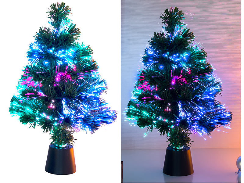 Batteriebetrieb, dreifarbige LED-Beleuchtung, Deko-Tannenbaum, 45 cm Lunartec