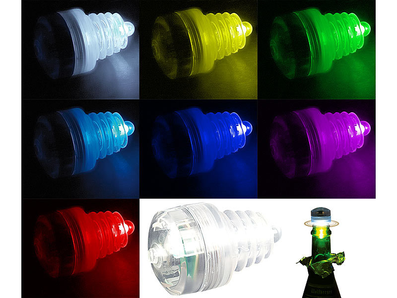 ; Mehrfarbige LED-Dekoleuchten mit auswechselbaren Motiven 