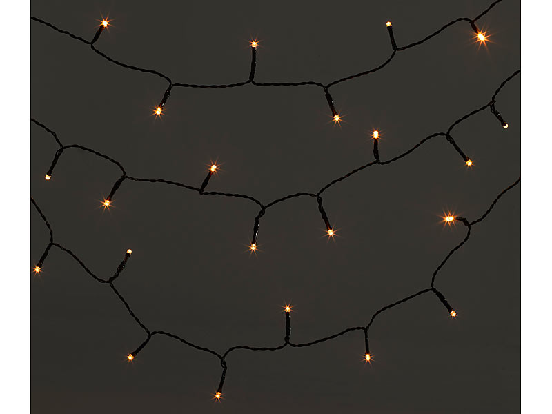 ; LED-Lichterketten für innen und außen, LED-Solar-Lichterketten (warmweiß) 